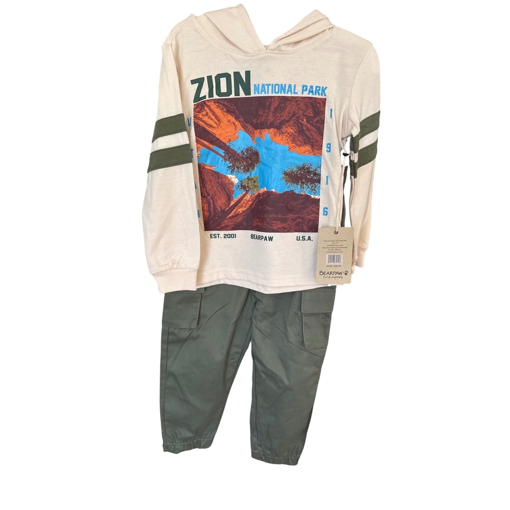 Boys BearPaw Zion National Matching‎ hoodie + jogger 3T NWT
